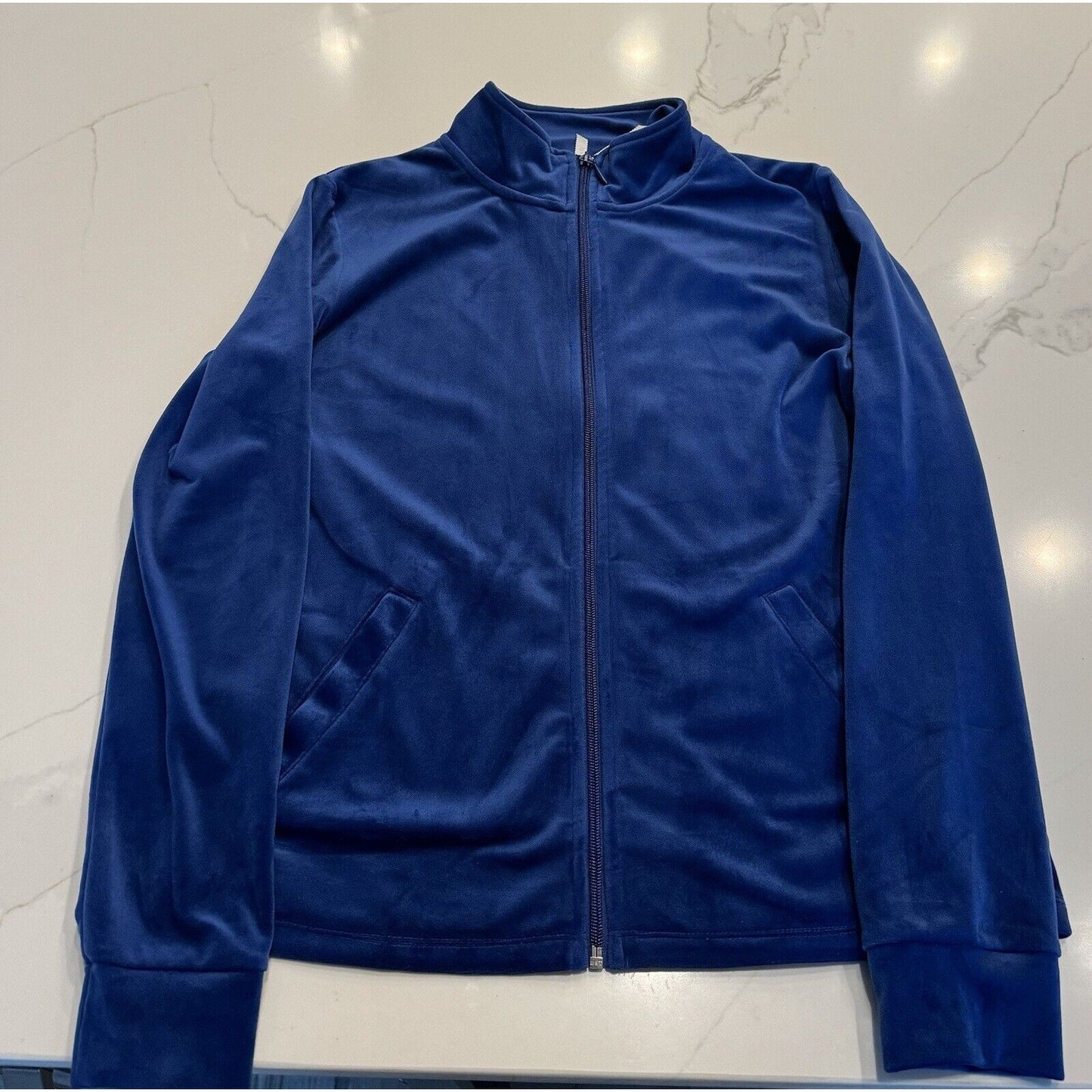 Leo & Nicole Blue Velour Track Jacket