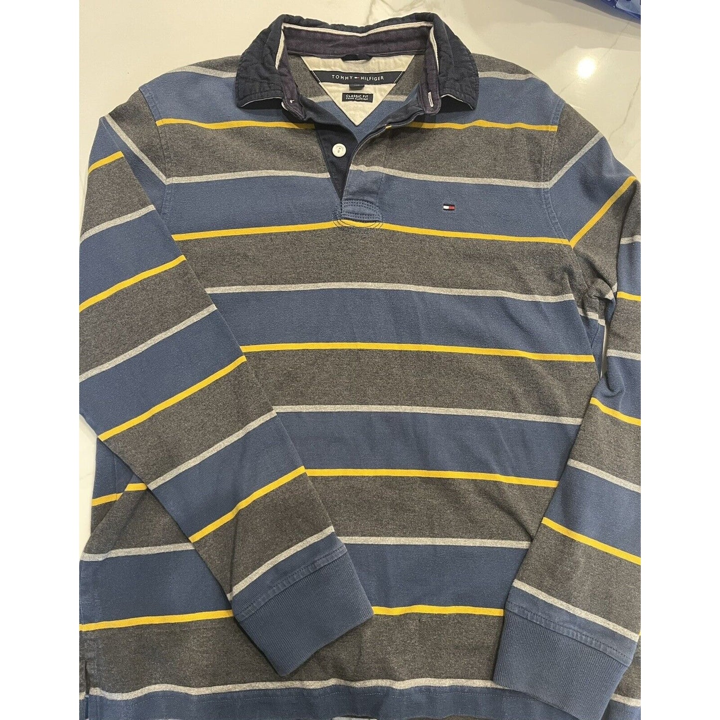 (2) Tommy Hilfiger rugby polo long sleeve shirt men