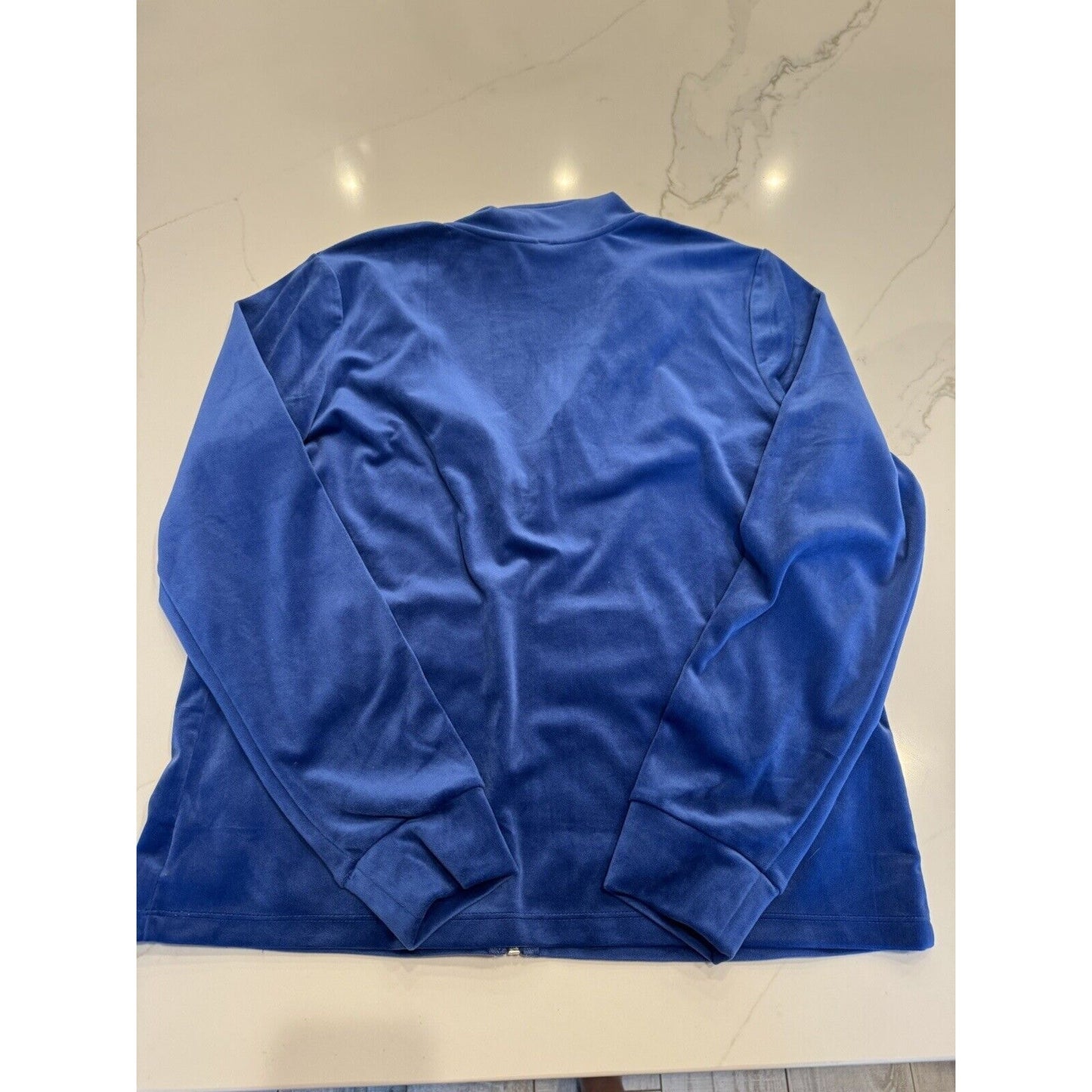 Leo & Nicole Blue Velour Track Jacket