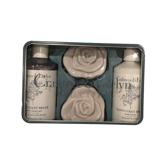 Crabtree & Evelyn Nantucket Briar Tin Gift Box Lotion, Soaps & Shower Gel