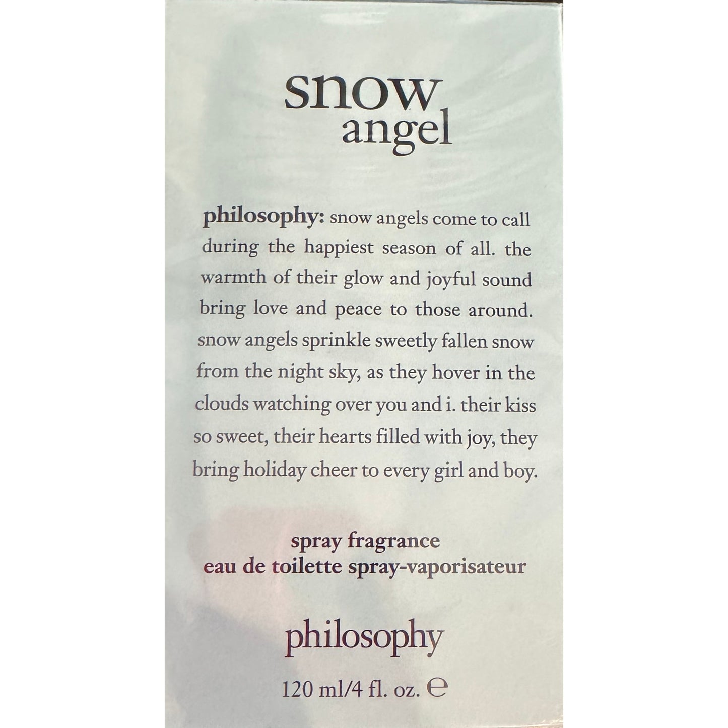 Philosophy SNOW ANGEL Eau de Toilette 4.0oz/120ml~Spray~NWB~SEALED