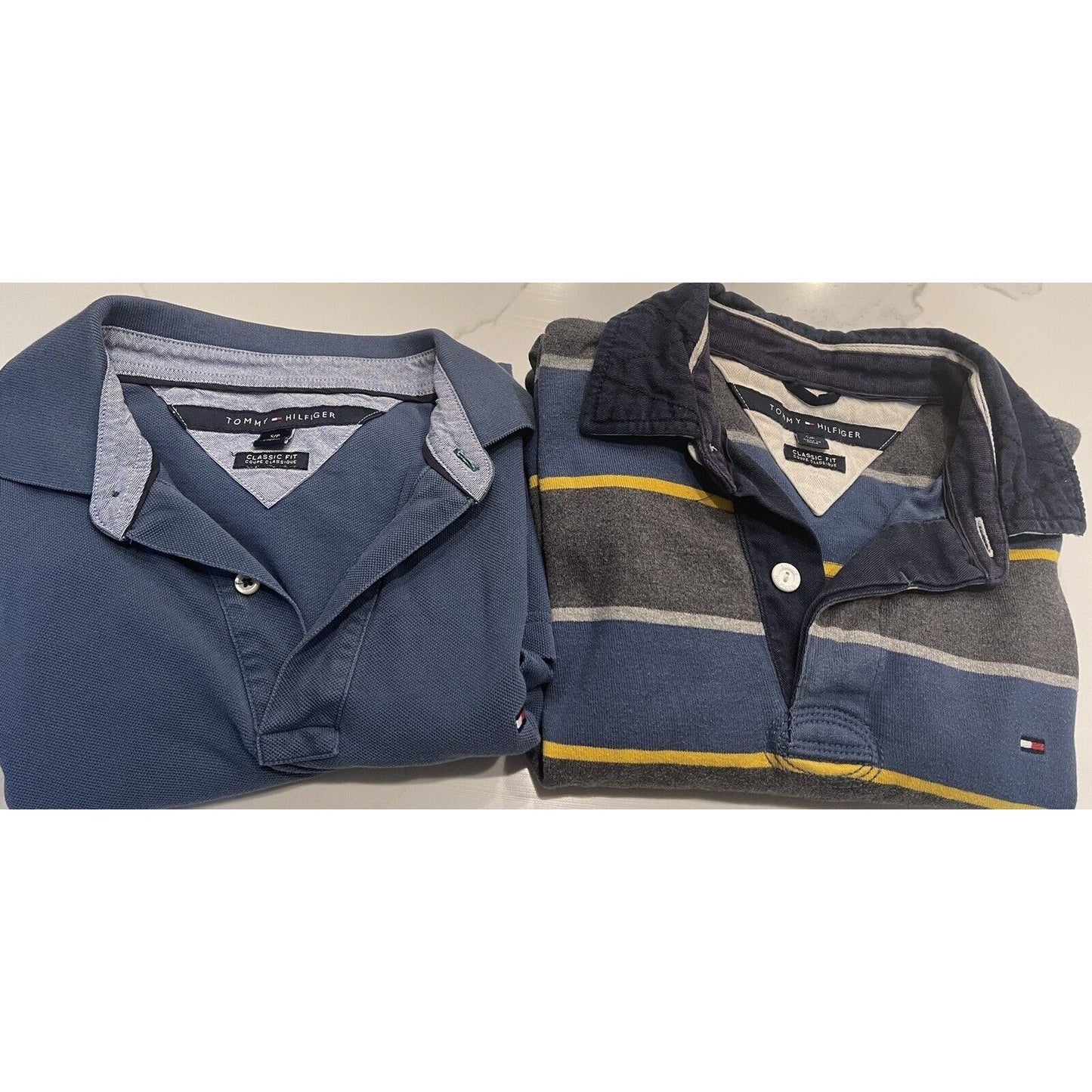 (2) Tommy Hilfiger rugby polo long sleeve shirt men