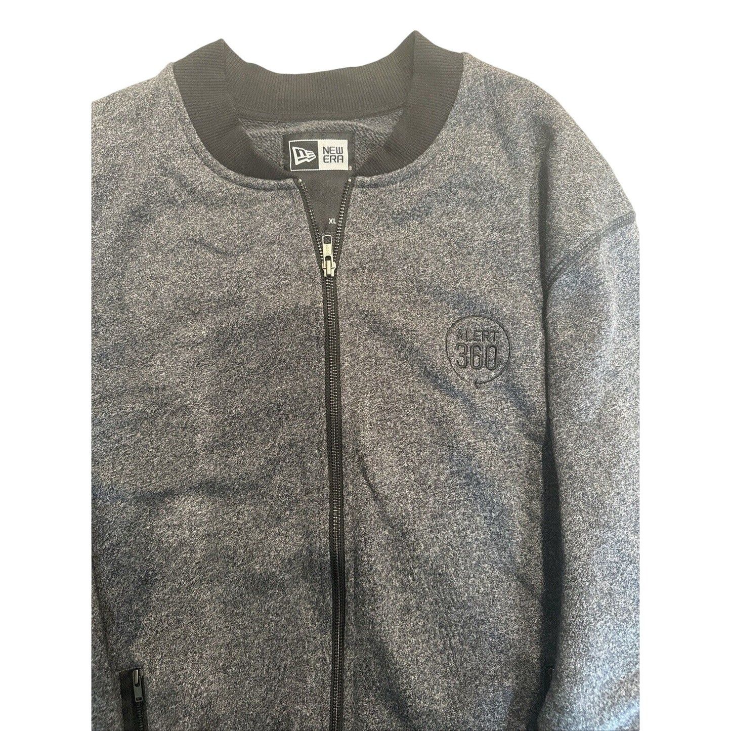 New Era Men’s Black and Charcoal Gray  Full Zip Jacket XL